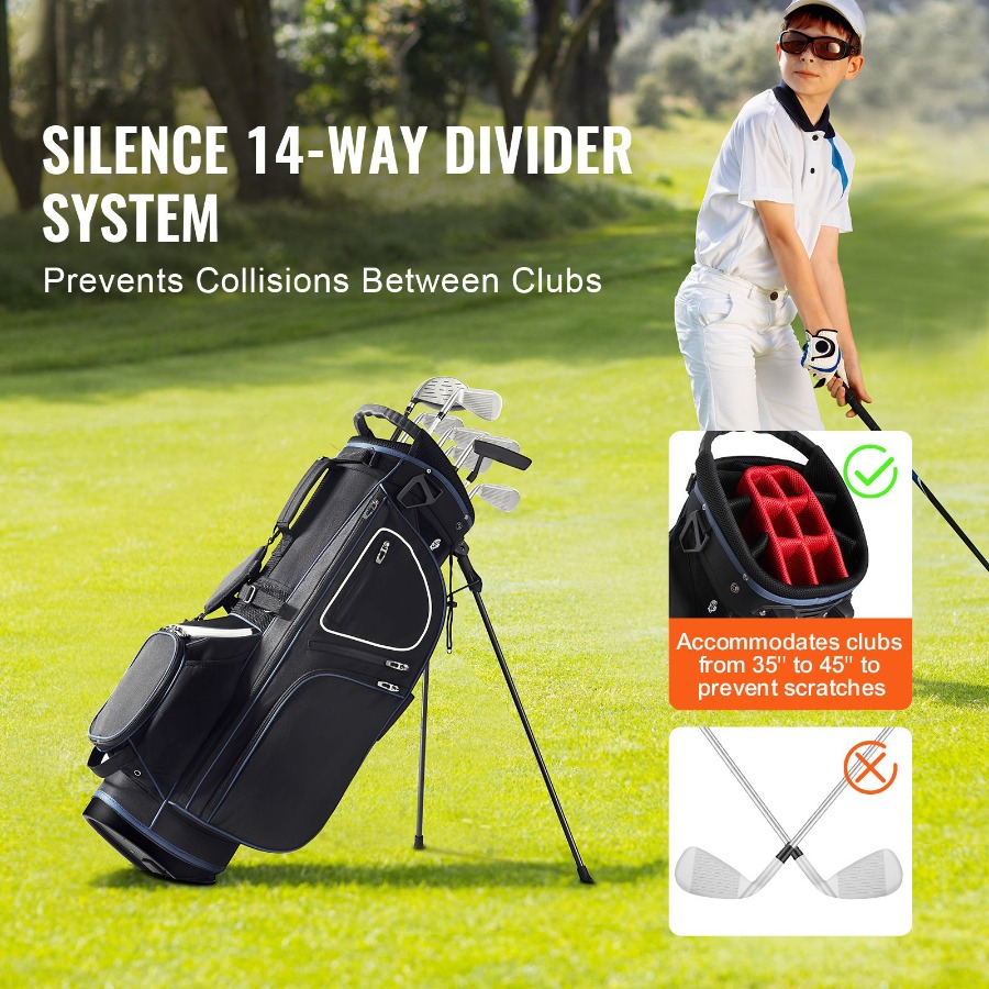 Golf Cart Bag with 14 Way Orga - Golf Bag Stand Cart review and price